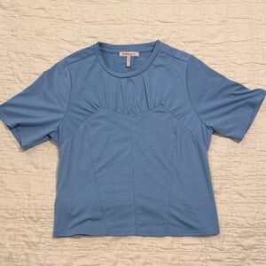 Tailored Sky Blue Short Sleeve Gathered Tee